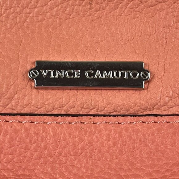 VINCE CAMUTO Crossbody Purse Bag Pebbled Leather Zip Pockets Salmon - Picture 6 of 10